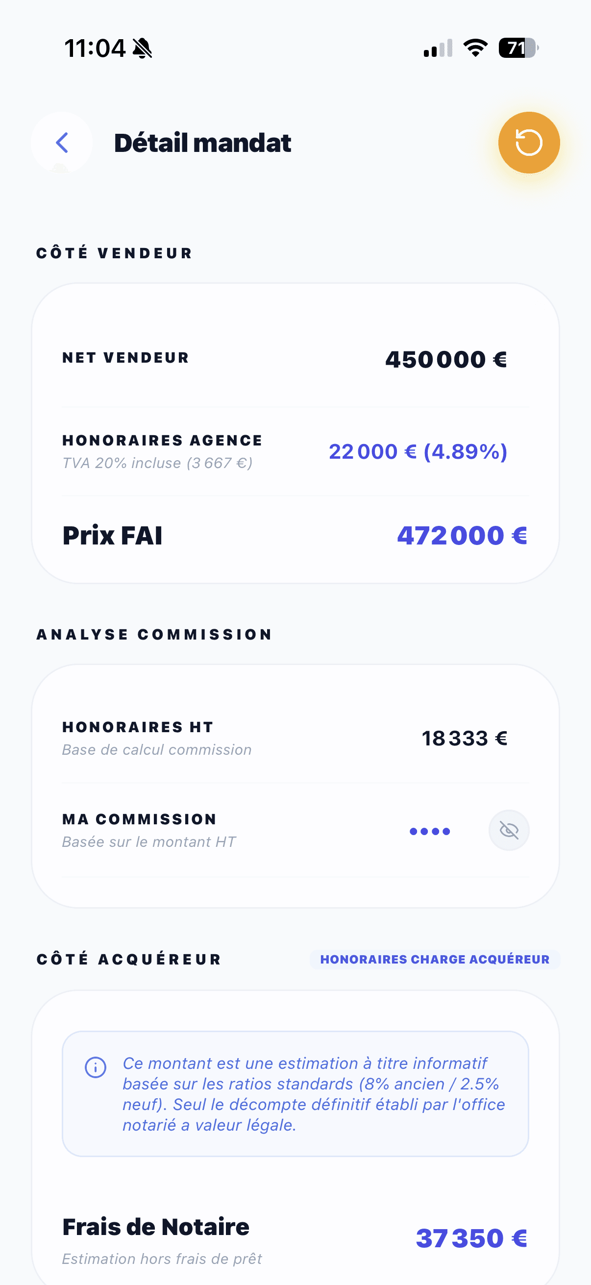 Honoscom sur iPhone - Vue 2